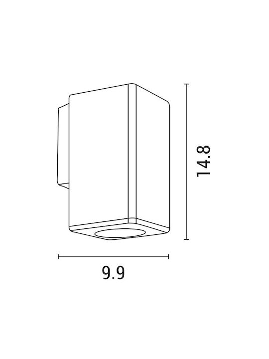 Eurolamp Wasserdicht Wandmontiertes Spotlicht für den Außenbereich IP65 GU10 Gray