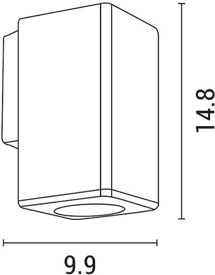 Eurolamp Wall-Mounted Outdoor Spot Light GU10 IP65 9.9x7.6x14.8εκ.