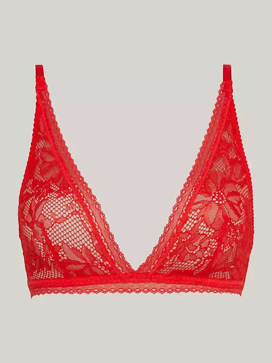 Fireworks Triangle Triangle Bra without Underwire Red
