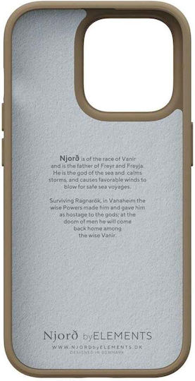 Njord Suede Comfort+ Back Cover Tesatura Camel (iPhone 14 Pro)