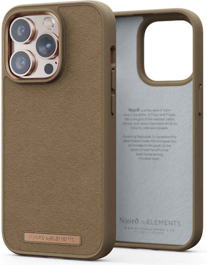 Njord Suede Comfort+ Back Cover Tesatura Camel (iPhone 14 Pro)