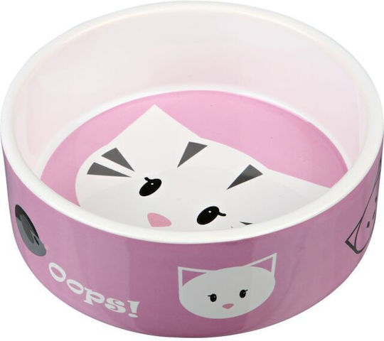 Trixie Ceramic Bowl Food & Water for Cat 12cm in Pink Color 24650