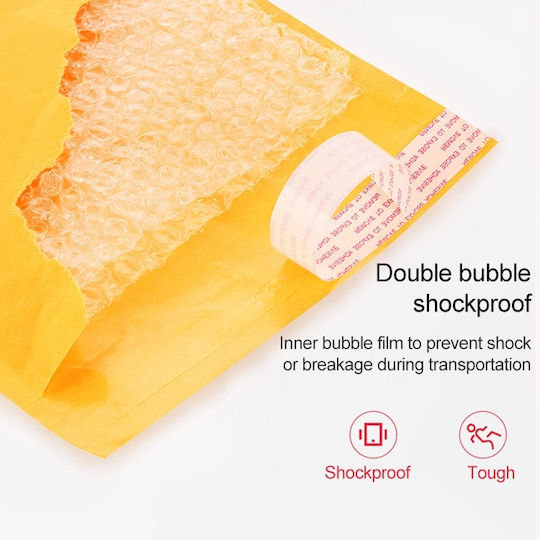 Set of Envelopes Bag Type with Bubble Wrap 10pcs in Yellow Color