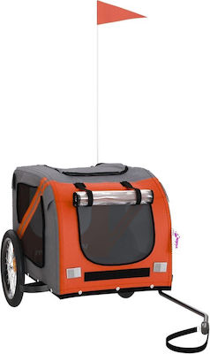 vidaXL Dog Carrying Orange Bicycle Trailer for 45kg Pets