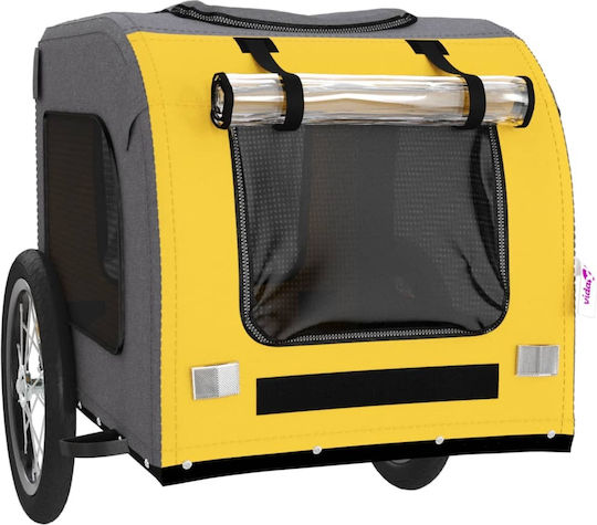 vidaXL Remorcă bicicletă pentru transport câine până la 45kg Galben