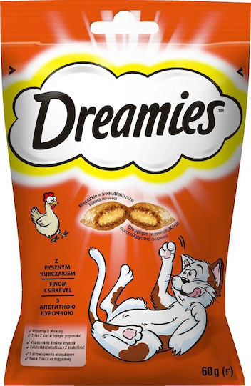 Catisfactions Dreamies Snack-Leckereien mit Huhn Hühner-Snacks für Erwachsene Katzen 60gr DLZDRSKDK0002