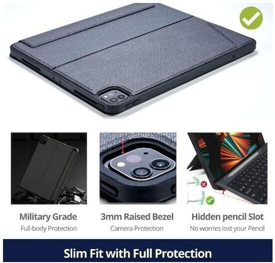 Wiwu Flip Cover with Keyboard in English US Black (Universal 10.1-10.5")