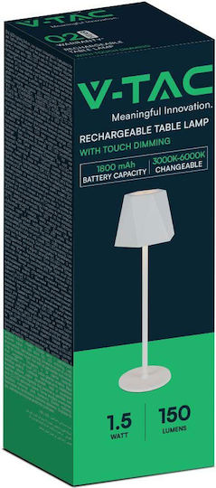 V-TAC Plastic Table Lamp LED with White Shade and Base