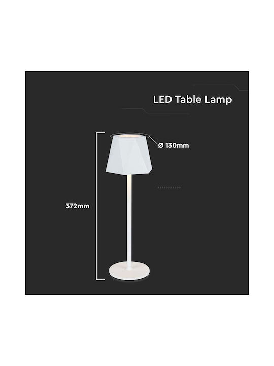 V-TAC Kunststoff Tischlampe LED mit Weiß Schirm und Basis