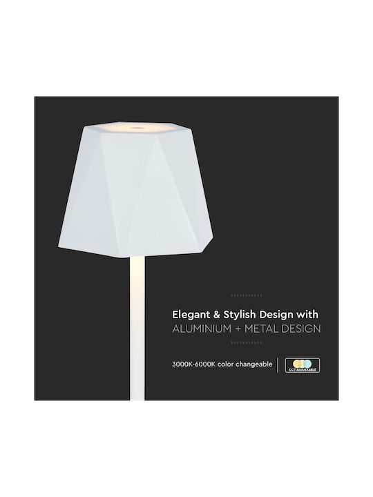 V-TAC Kunststoff Tischlampe LED mit Weiß Schirm und Basis