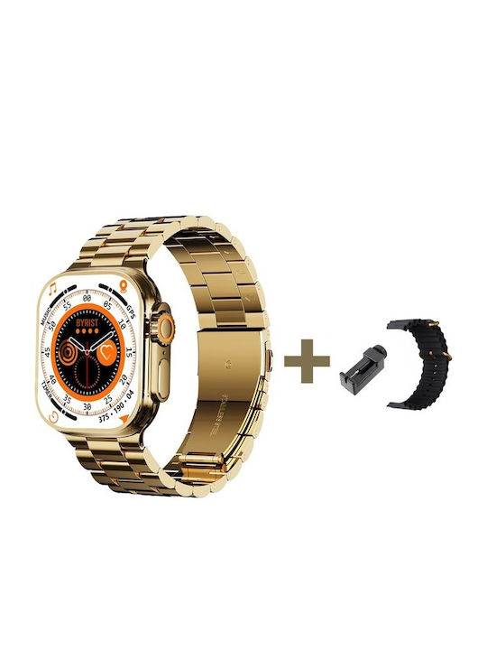 M9 Ultra Mini 44mm Smartwatch με Παλμογράφο (Χρυσό)