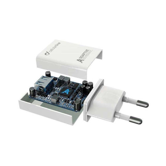 Cellular Line Ladegerät ohne Kabel mit USB-C Anschluss 15W Weißs (ACHSMUSBC15WW)