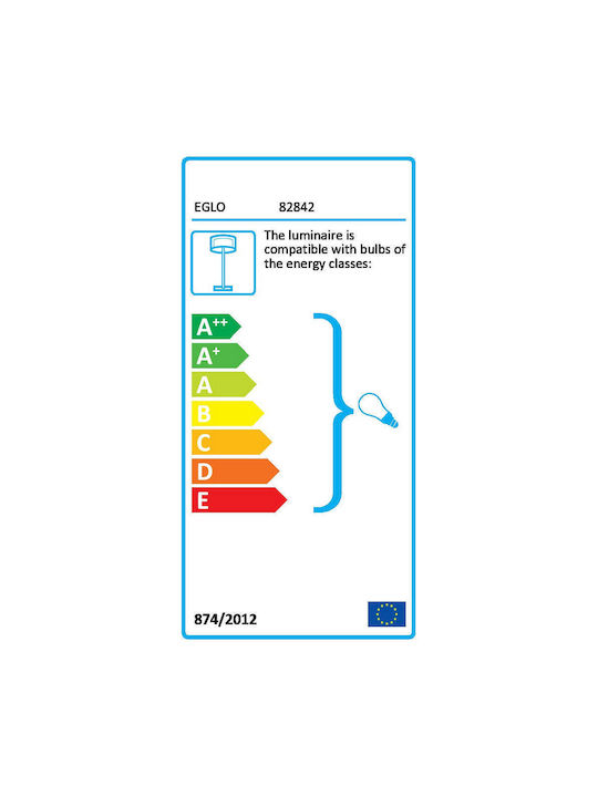 Eglo Up2 Stehleuchte H176.5xB27.5cm. mit Fassung für Lampe E27 Weiß