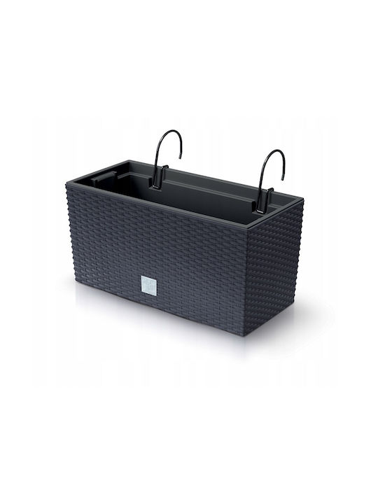 Marhome Rato Case Planter Box Plastic Charcoal 39.5x18.5x19.5cm.