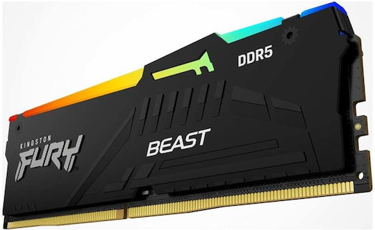 Kingston Fury Beast RGB DDR5 με Module 1x8GB και Ταχύτητα 6000 για Desktop
