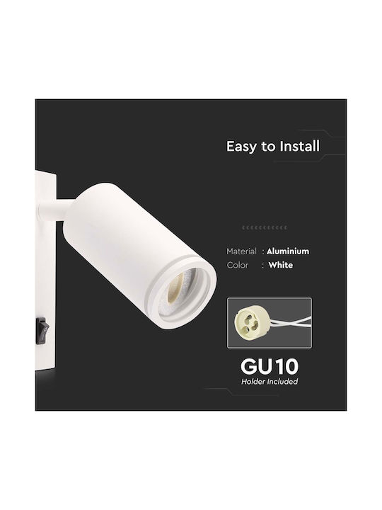 V-TAC Single Spot with Socket GU10 in White Color