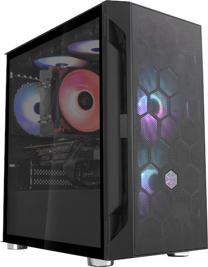 Silverstone FARA H1M Gaming Mini Tower Κουτί Υπολογιστή με Πλαϊνό Παράθυρο Μαύρο