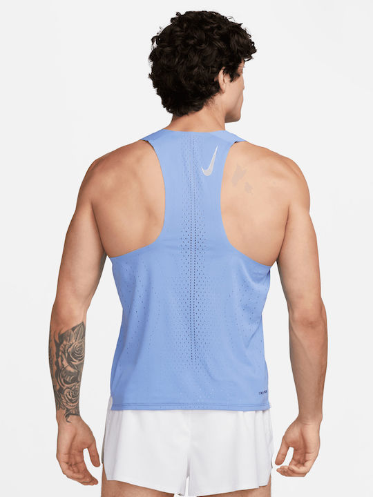 Nike Adv Aeroswift Men's Athletic Sleeveless Blouse Dri-Fit Light Blue