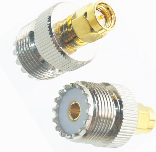 Ultimax V7828 Converter SMA male to Coaxial female Silver 1pcs