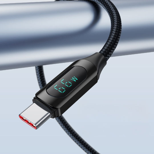 Wozinsky Braided USB 2.0 Cable USB-C Male - USB-A 66W PD Black 2m