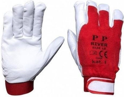 River Safety Glofe Leather Red