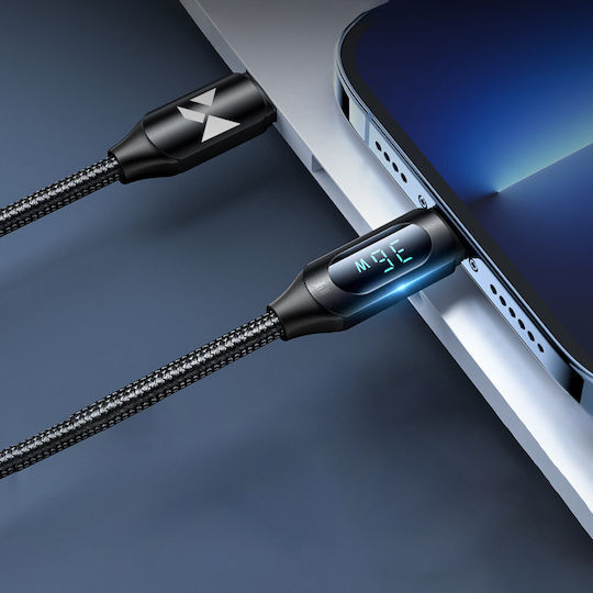 Wozinsky LED USB-C to Lightning Cable 36W Μαύρο 1m (WUCLC1)