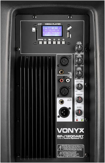 Vonyx SPJ-1200ABT MP3 178.042 Αυτοενισχυόμενο Ηχείο PA 300W με Woofer 12" 30x35x58εκ.