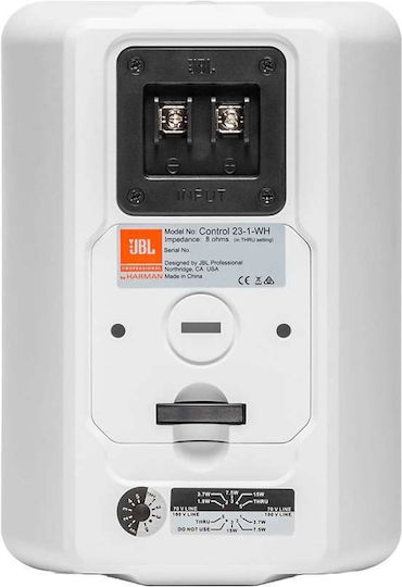JBL Control 23-1 Passiv Sprecher PA 50W mit Woofer 3" 14.1x11.1x20cm. in Weiß Farbe