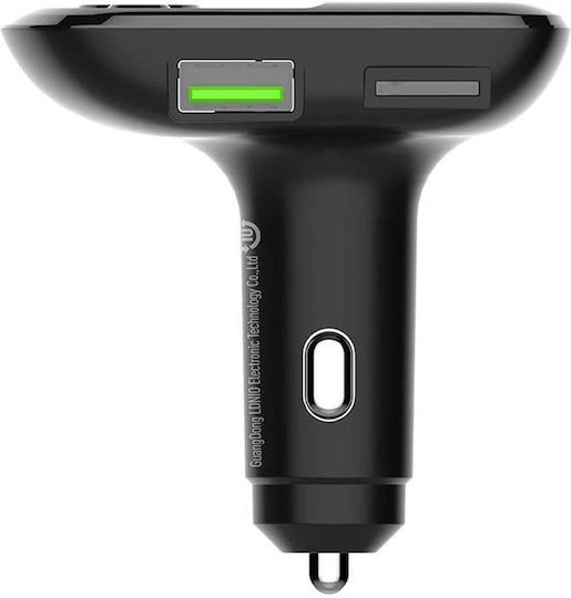 Ldnio FM Transmitter Αυτοκινήτου C706Q με Bluetooth / Type-C / USB με Type-C Καλώδιο