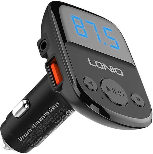Ldnio FM Transmitter Αυτοκινήτου C706Q με Bluetooth / Type-C / USB με Type-C Καλώδιο