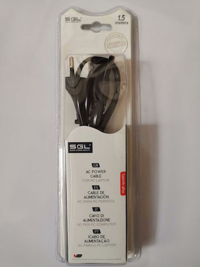 SGL IEC C15 - Euro Cable 1.5m Μαύρο 200738