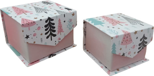 Out of the Blue Papier Weihnachtlich Box für Geschenke Rosa 2Stück