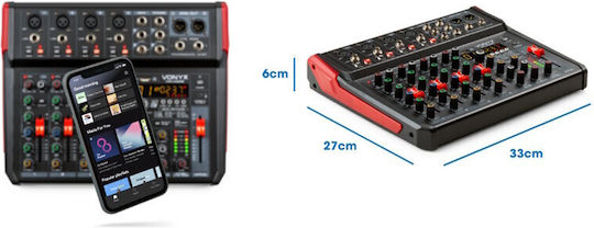 Vonyx VM-KG08 172.596 Analog Mixer 8 Channels with Phantom Power & 4 XLR Inputs & Bluetooth