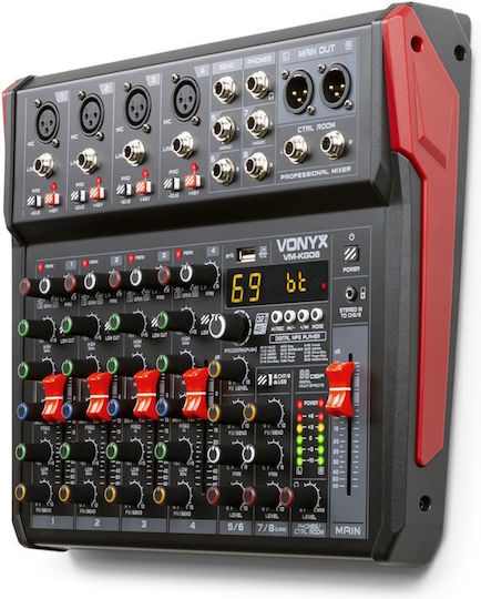 Vonyx VM-KG08 172.596 Analog Mixer 8 Channels with Phantom Power & 4 XLR Inputs & Bluetooth