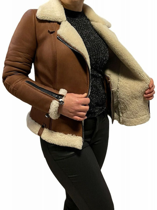 Jachetă de femei Biker Jacket Tabac maro