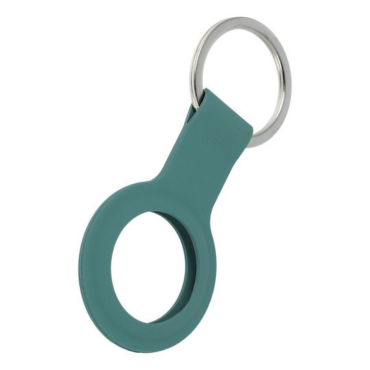 Forcell Holder Keychain Case Silicone for AirTag in Green color
