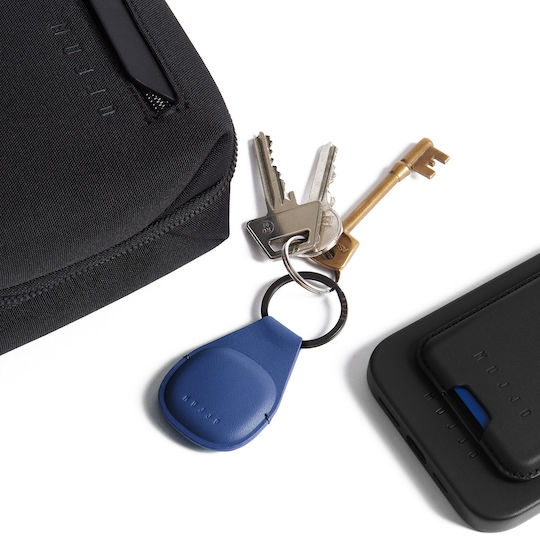 Mujjo Keychain Case Leather for AirTag in Blue color