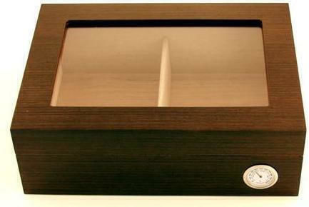 Grand Value Cigar Humidifier Wood Showcase for 50 Cigars with Hygrometer 30x22x10cm