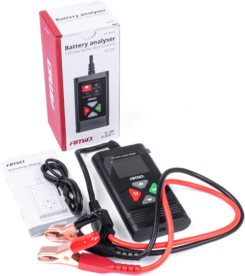 AMiO 03111 Ψηφιακό Battery Tester με Κροκοδειλάκια