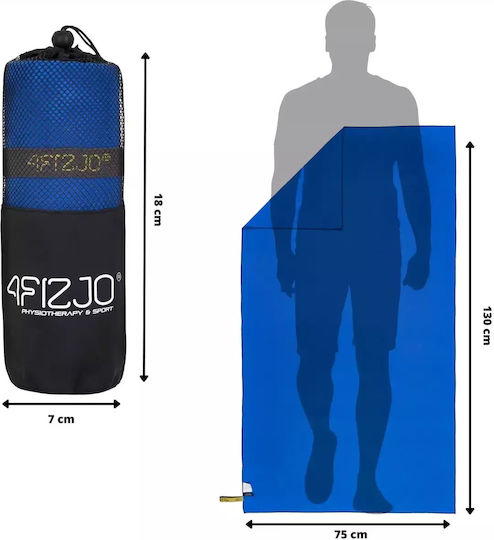 4FIZJO Микрофибърна Кърпа За Тяло Синя 130x75см