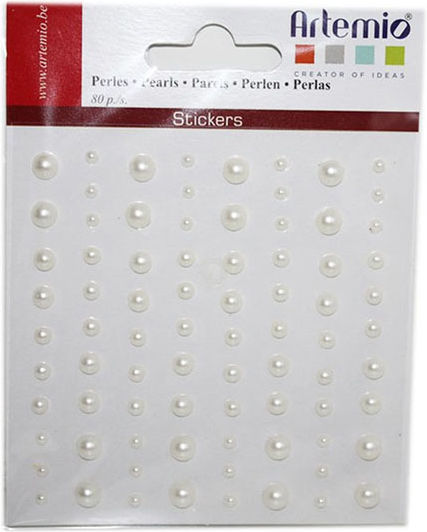Artemio Autocolant decorativ pentru proiecte DIY Alb 80buc