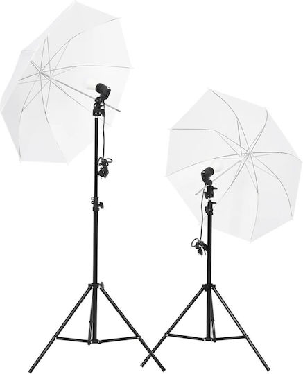 vidaXL Комплект Фотографско Студио Set Светлини & Фон Комплект осветление за студио