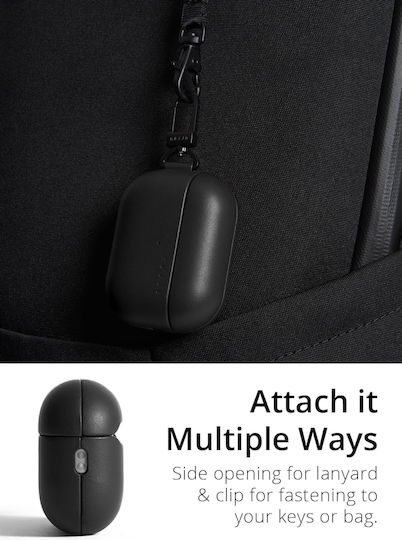 Mujjo Echelon Калъф с кука в Черен цвят за Apple AirPods Pro 2