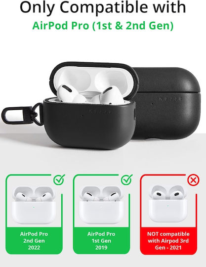 Mujjo Echelon Калъф с кука в Черен цвят за Apple AirPods Pro 2