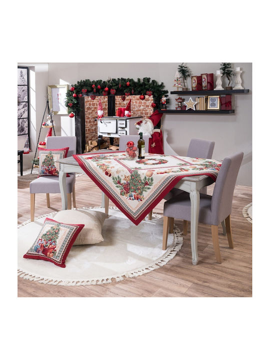 Teoran Christmas Tablecloth Fabric Multicolour L140xW140cm.