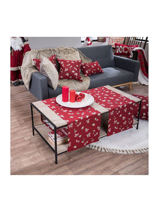 Teoran Christmas Tablecloth Runner Fabric Red L160xW40cm.