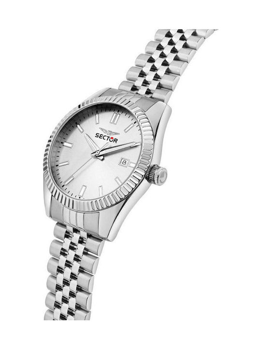 Sector 240 Herrenuhr Batterie mit Silber Metallarmband