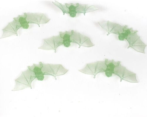 Carnival Accessory Black for Halloween Black Bats Glow In Dark 6pcs