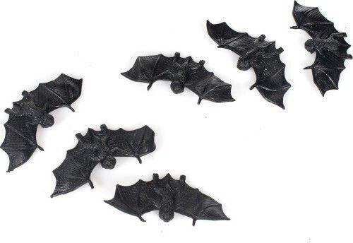 Carnival Accessory Black for Halloween Black Bats Glow In Dark 6pcs