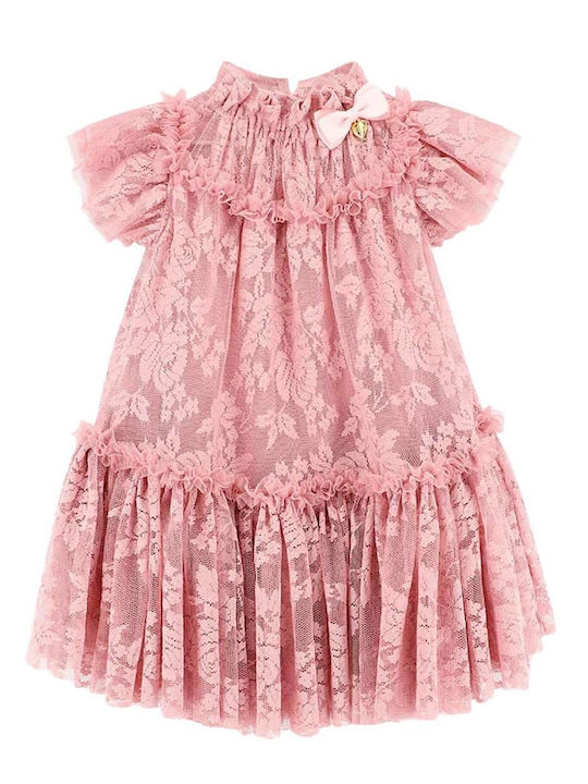 Vida Rochie pentru Copii Mâneca scurta Din tul Tea Rose